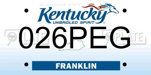 026PEG Kentucky License Plate