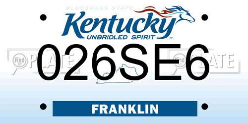 026SE6 Kentucky License Plate