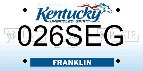 026SEG Kentucky License Plate