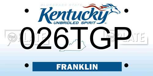 026TGP Kentucky License Plate