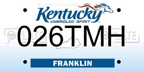026TMH Kentucky License Plate