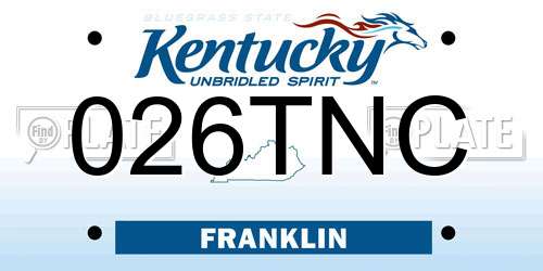 026TNC Kentucky License Plate