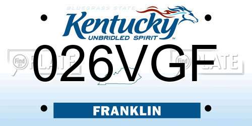 026VGF Kentucky License Plate
