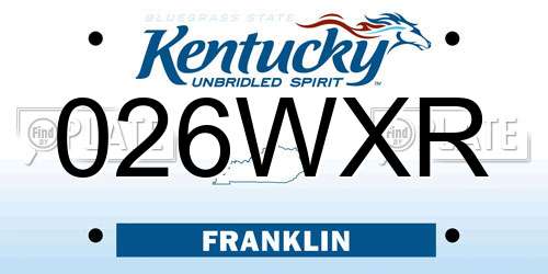026WXR Kentucky License Plate