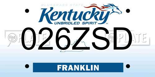 026ZSD Kentucky License Plate