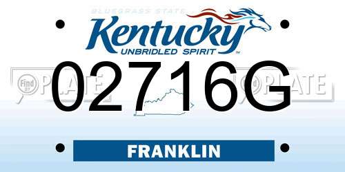 02716G Kentucky License Plate
