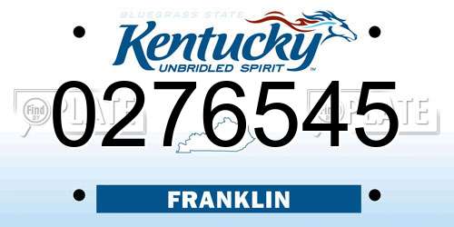 0276545 Kentucky License Plate