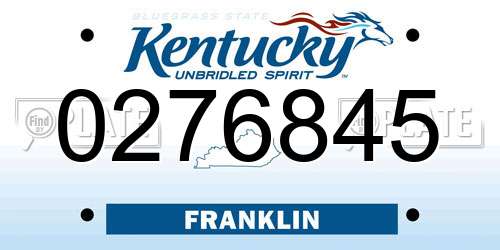 0276845 Kentucky License Plate