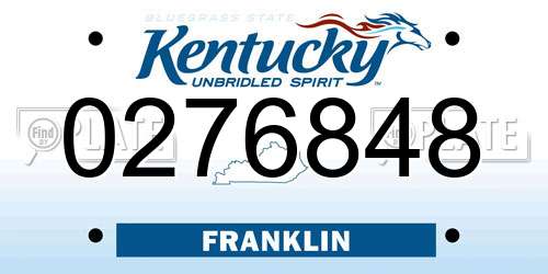 0276848 Kentucky License Plate