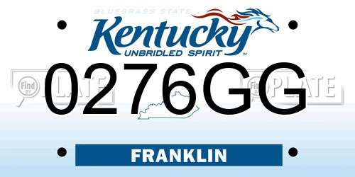 0276GG Kentucky License Plate