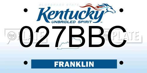 027BBC Kentucky License Plate