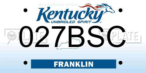 027BSC Kentucky License Plate