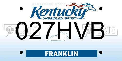 027HVB Kentucky License Plate