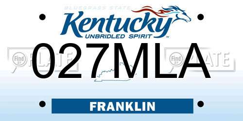027MLA Kentucky License Plate