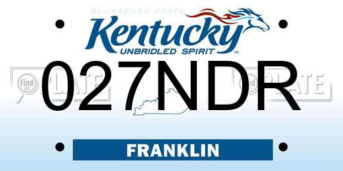027NDR Kentucky License Plate