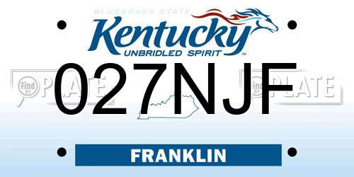 027NJF Kentucky License Plate