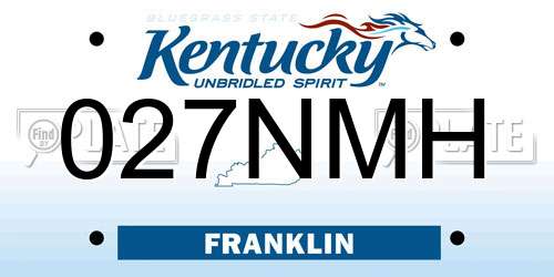 027NMH Kentucky License Plate