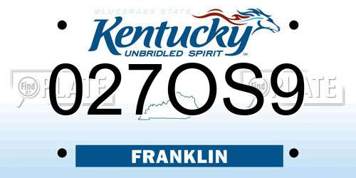 027OS9 Kentucky License Plate