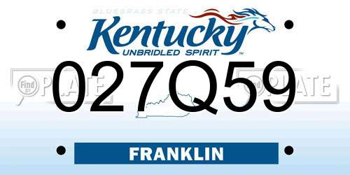 027Q59 Kentucky License Plate