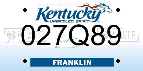 027Q89 Kentucky License Plate