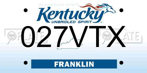 027VTX Kentucky License Plate