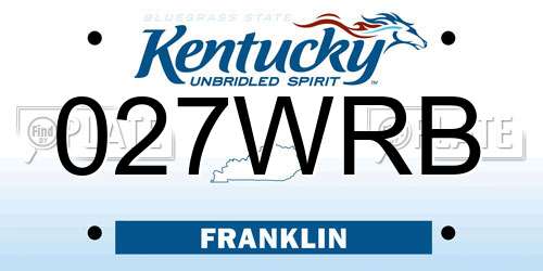 027WRB Kentucky License Plate