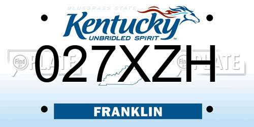 027XZH Kentucky License Plate