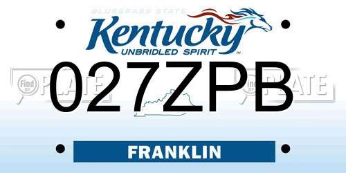027ZPB Kentucky License Plate