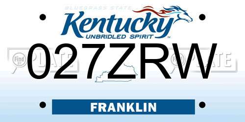 027ZRW Kentucky License Plate