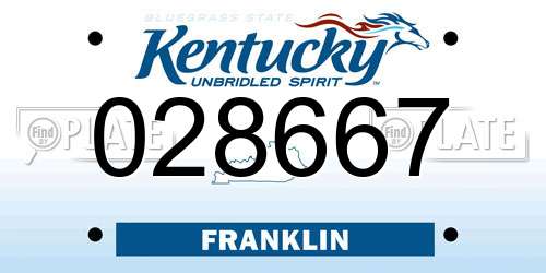 028667 Kentucky License Plate