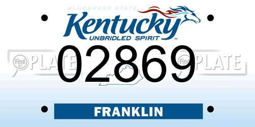 02869 Kentucky License Plate