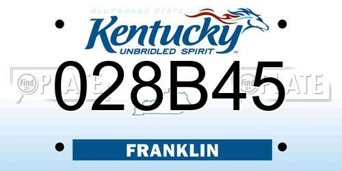 028B45 Kentucky License Plate