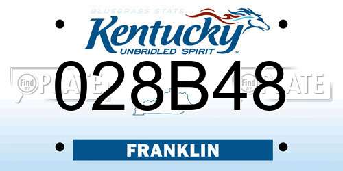 028B48 Kentucky License Plate