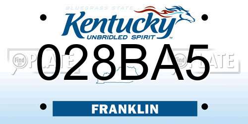 028BA5 Kentucky License Plate