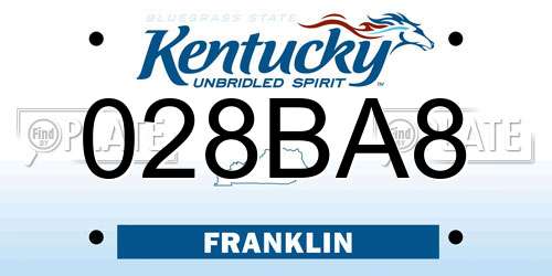 028BA8 Kentucky License Plate