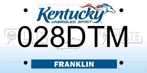 028DTM Kentucky License Plate