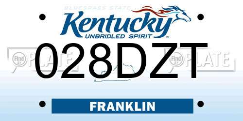 028DZT Kentucky License Plate