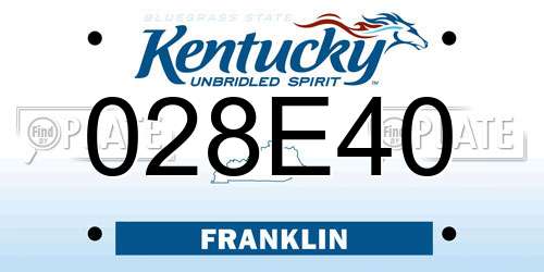 028E40 Kentucky License Plate