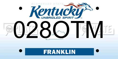 028OTM Kentucky License Plate