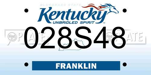 028S48 Kentucky License Plate