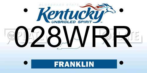 028WRR Kentucky License Plate