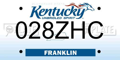 028ZHC Kentucky License Plate