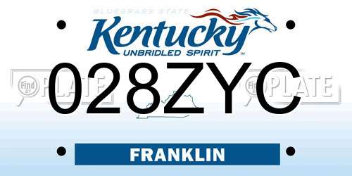028ZYC Kentucky License Plate