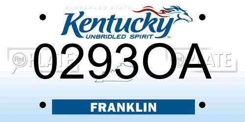 0293OA Kentucky License Plate