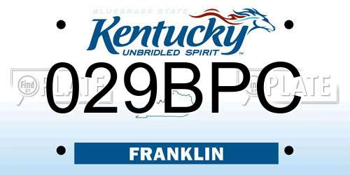 029BPC Kentucky License Plate