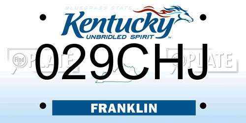 029CHJ Kentucky License Plate