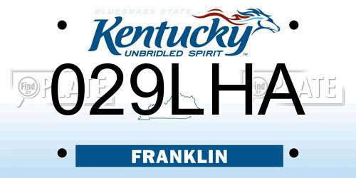 029LHA Kentucky License Plate
