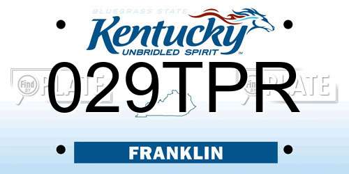 029TPR Kentucky License Plate