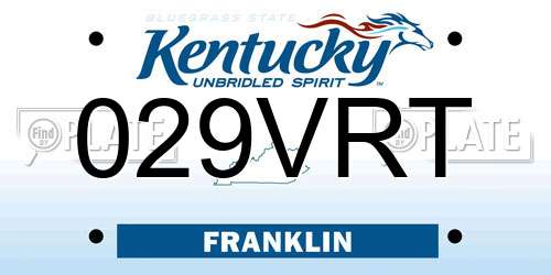 029VRT Kentucky License Plate