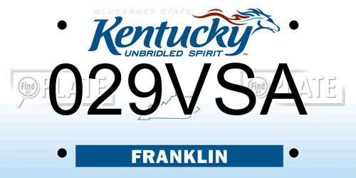 029VSA Kentucky License Plate
